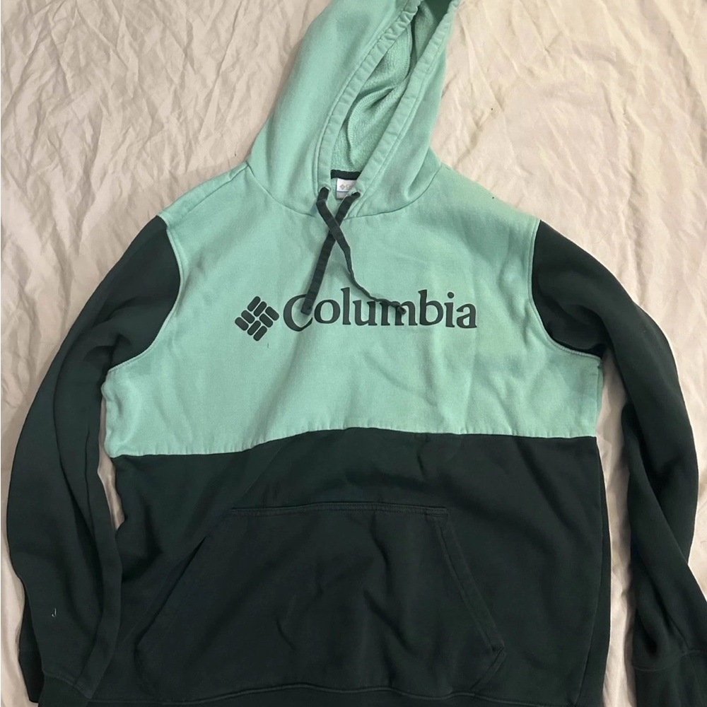 Columbia Two-Tone Hoodie - Large - Mint & Forest Green